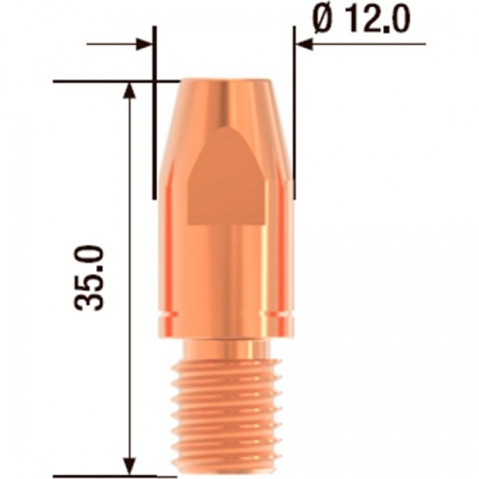 Контактный наконечник FUBAG M10х35 мм CuCrZr D=1.0 мм FB.CTM10.35-10